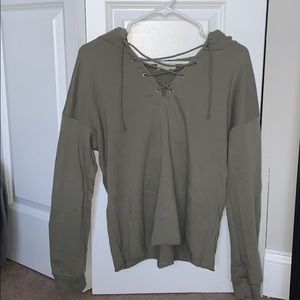Forest green cropped hoodie